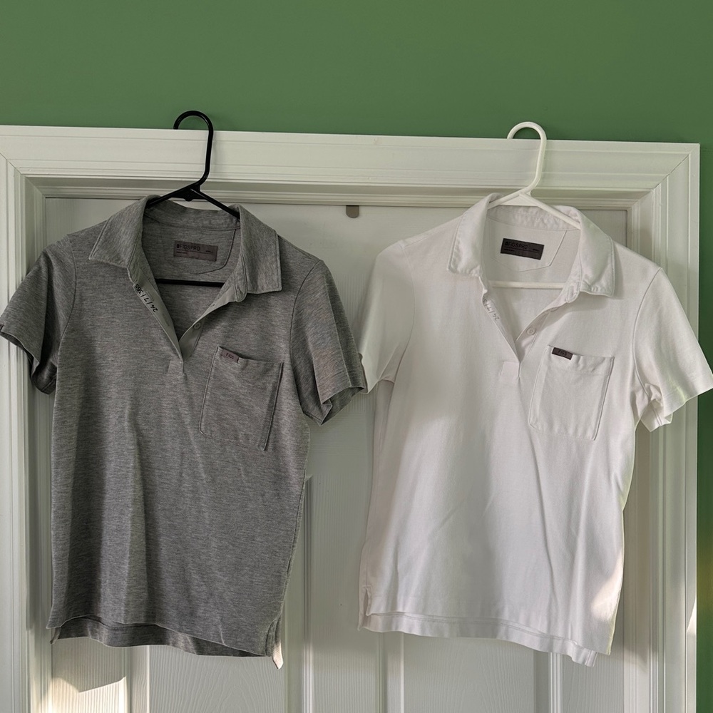 Classic Gray and White FigsPro Polo Shirts